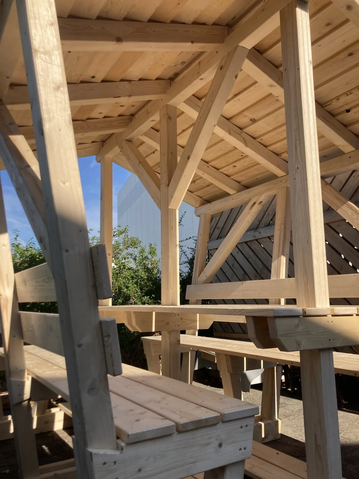 Konstruktionsdetail der Sitzhütte